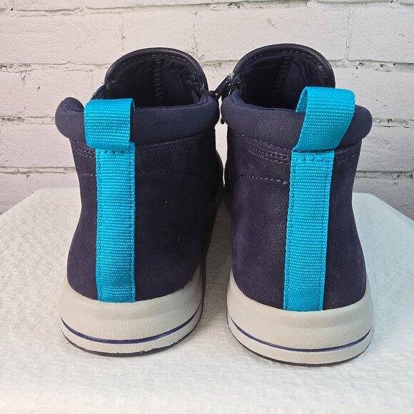 CLARKS CLOUDSTEPPERS NAVY LEATHER ROUND TOE ANKLE BOOT SIZE 7.5 EUC - Picture 7 of 9